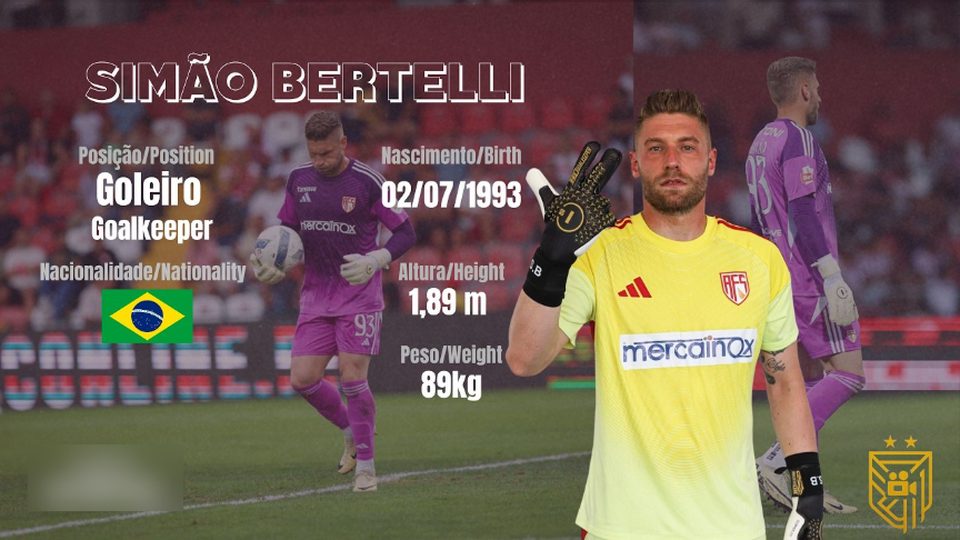 Capa do material de melhores momentos de Simão Bertelli, goleiro
